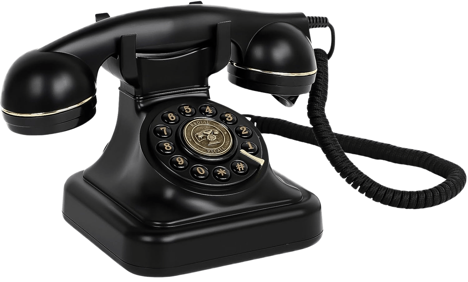 Midnight Black retro audio guestbook telephone